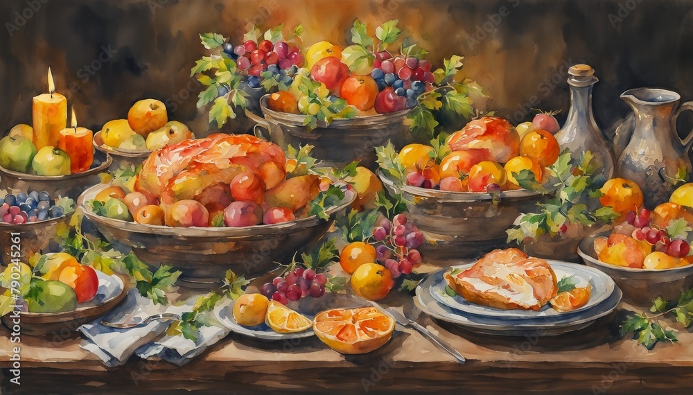 Watercolor Meal Watercolor Meal