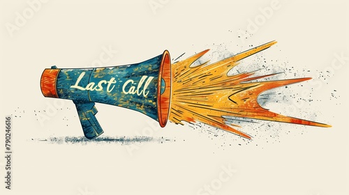 last call  megaphone sign illustration