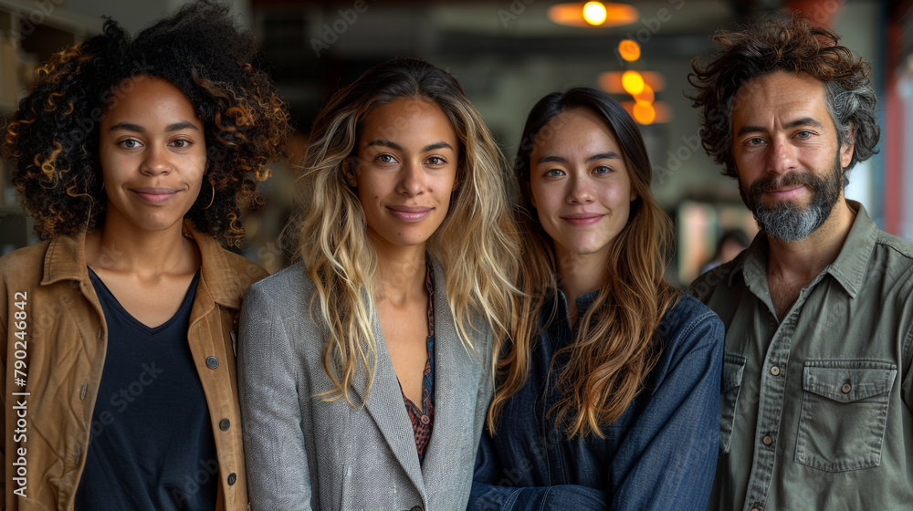 Portrait of smiling friends looking at the camera and smiling. Diverse friends standing together at startup. Group of young friends boys and girls. Portrait of smiling friends looking at the camera and smiling. Diverse friends standing together at startup. Group of young friends boys and girls.