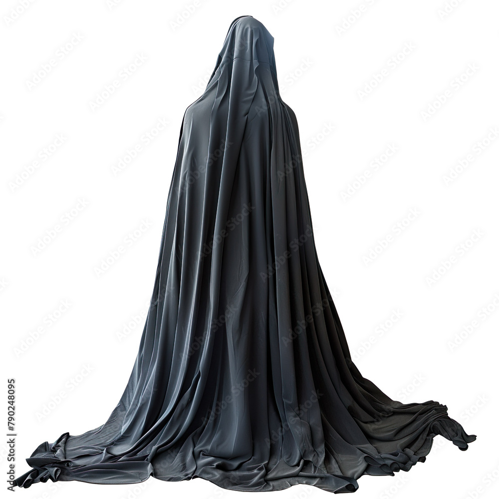 black cloak without people, ghost dress isolated on a transparent background
black cloak without people, ghost dress isolated on a transparent background