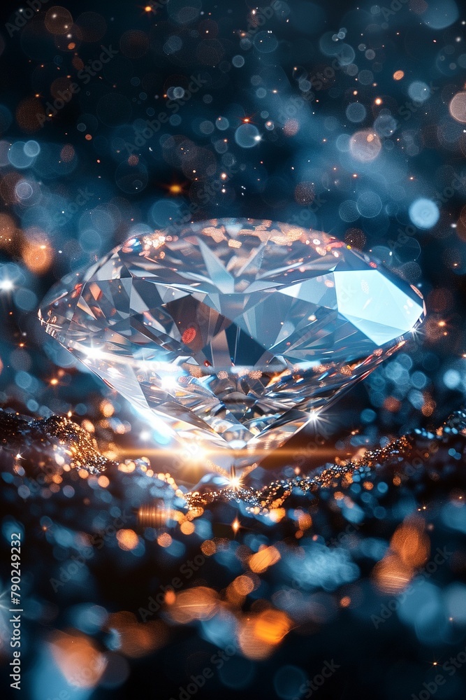 Looking at the artistic rendition of diamond shapes, one cant help but be captivated by its beauty and elegance, a testament to the artists skill and creativity 8K , high-resolution, ultra HD,up32K HD - obrazy, fototapety, plakaty 
