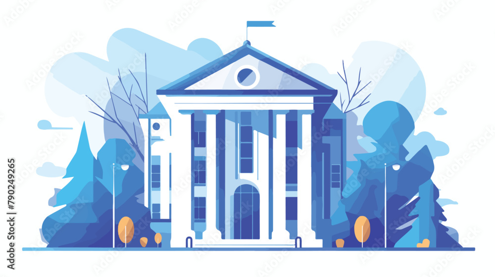 Bank finance building illustration icon isolated on