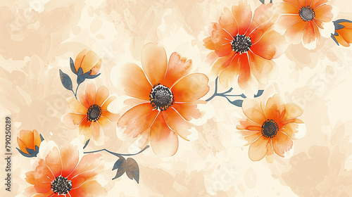 pastel creme flower background with white blossom