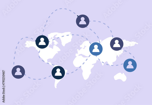 World connectivity people socially connect illustration 