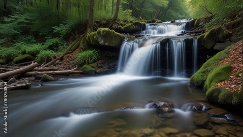 A waterfall, majestic and mesmerizing, its cascading waters flowing with power and beauty, a natural wonder carving through landscapes, enchanting all who behold its splendor.






