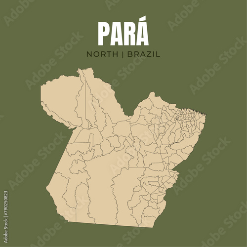 Map of Pará, state in North Brazil