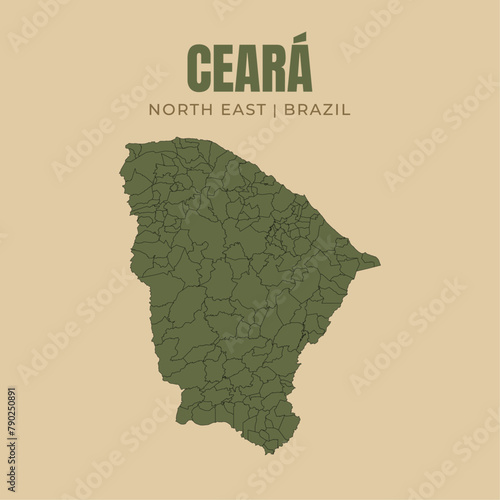 Map of Ceará, state in Northeast Brazil