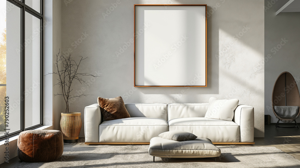 Frame mockup, poster mockup frame on living room wall, poster mockup, interior mockup with house background. Interior Design. 3D rendering style, modern luxury apartment Frame mockup, poster mockup frame on living room wall, poster mockup, interior mockup with house background. Interior Design. 3D rendering style, modern luxury apartment