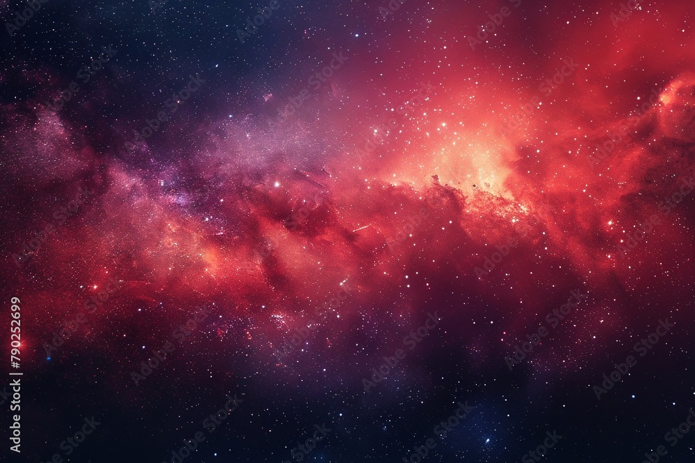 The red nebula and scattered stars within the Milky Way create a stunning celestial landscape that is both mesmerizing and breathtaking 8K , high-resolution, ultra HD,up32K HD