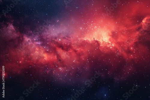 The red nebula and scattered stars within the Milky Way create a stunning celestial landscape that is both mesmerizing and breathtaking 8K , high-resolution, ultra HD,up32K HD photo