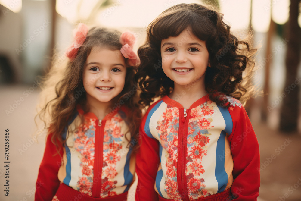 Cute little girls standing together Cute little girls standing together