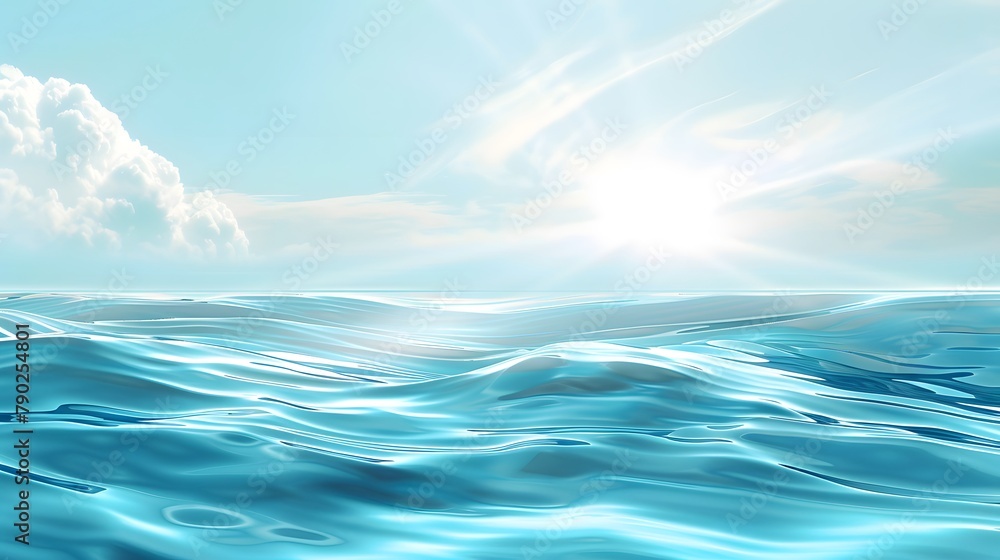 Obraz premium Serene Light Blue Water Wave Texture: Beautiful Background with Natural Light