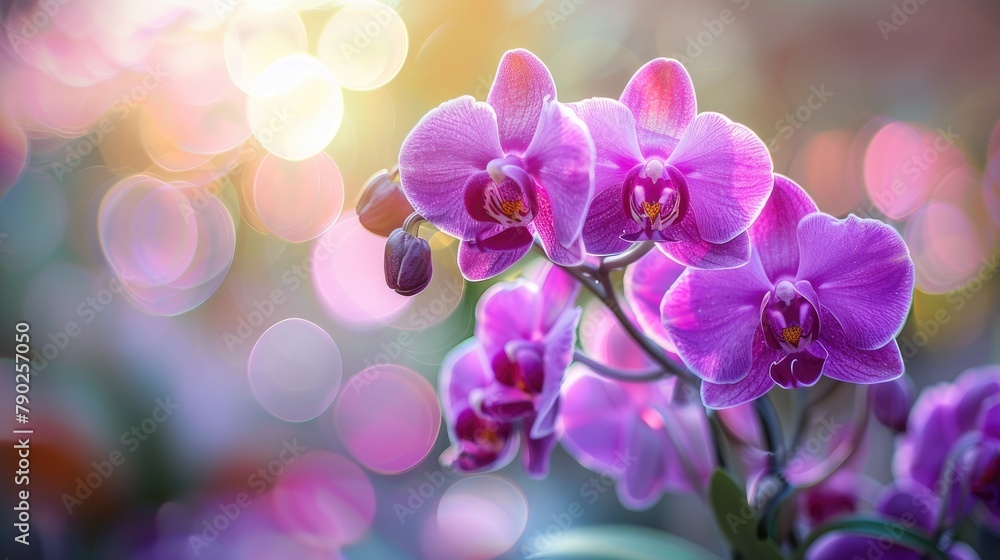Purple orchids flower in a very beautiful manner Purple orchids flower in a very beautiful manner
