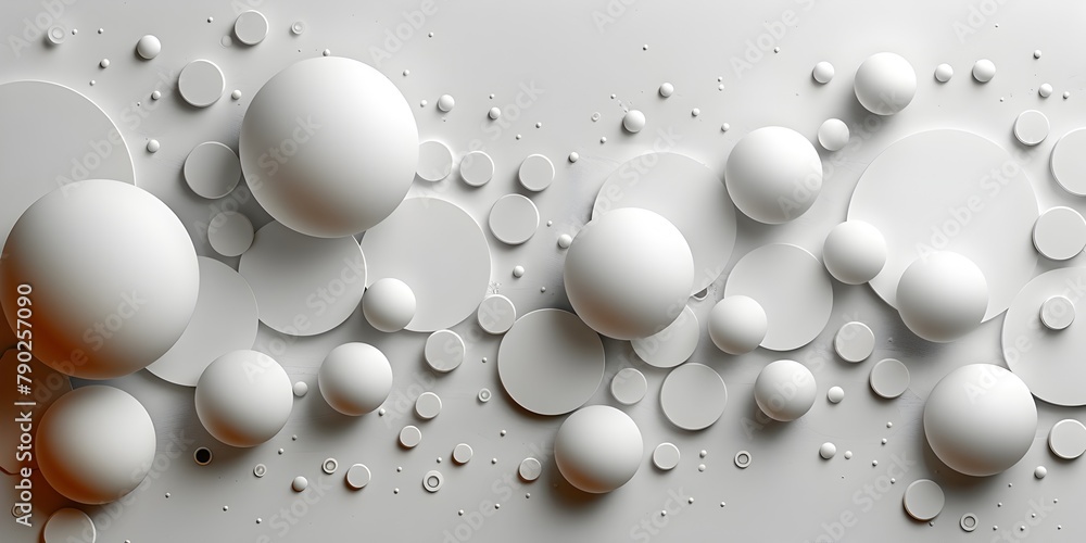3D Abstract White Spheres on Grey Background - Geometric Minimalism 3D Abstract White Spheres on Grey Background - Geometric Minimalism