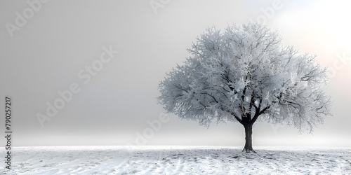 Ice-Covered Tree in Winter Wilderness A Serene Solitude © prasong.