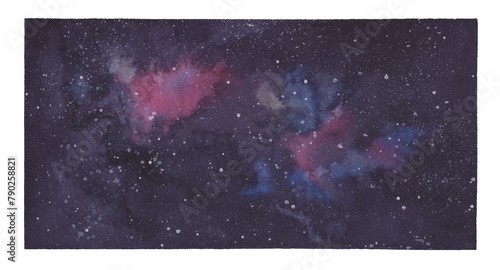 Φωτογραφία Hand painted watercolor Galaxy background, starry sky, night sky