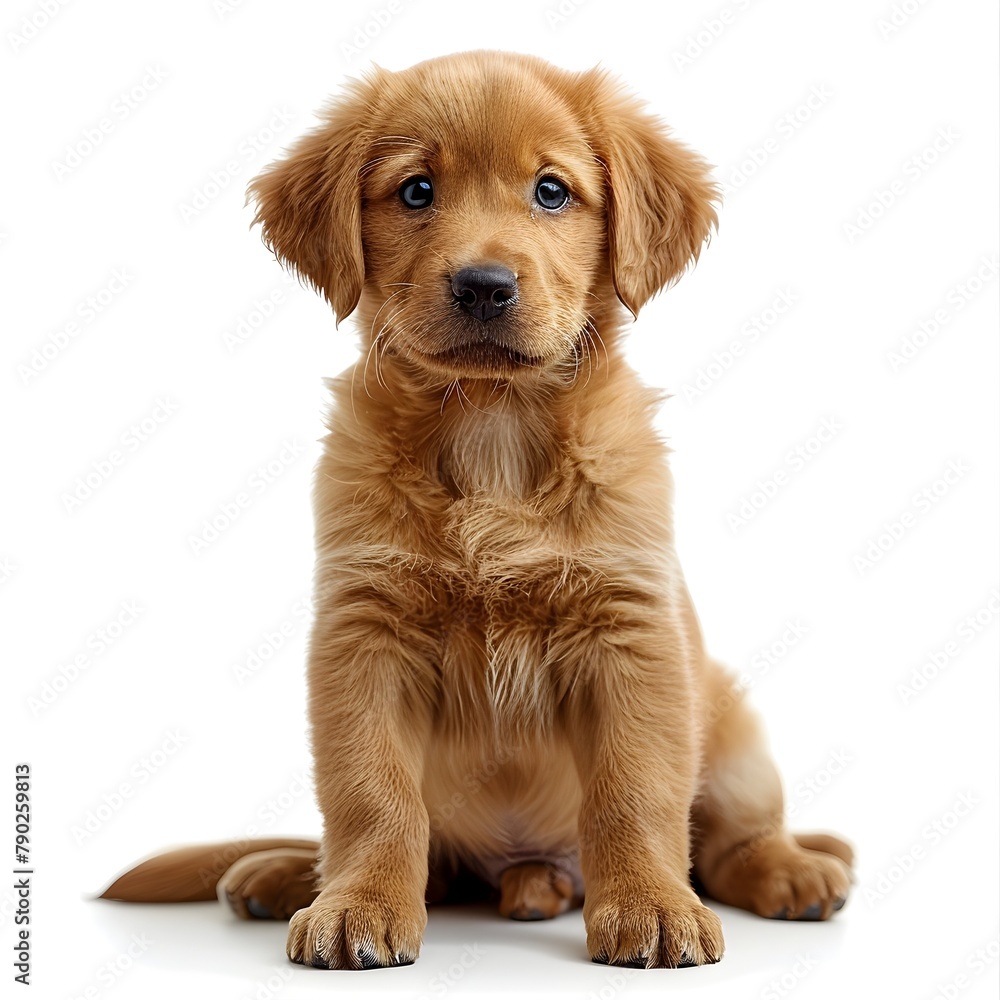 Cute Golden Retriever Puppy in Hyperrealistic Style Captured in High Definition Photography