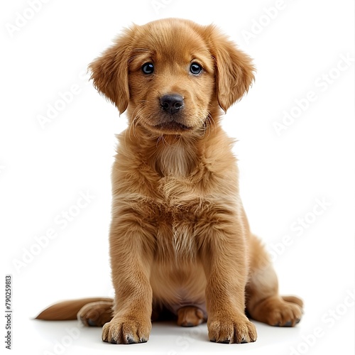 Cute Golden Retriever Puppy in Hyperrealistic Style Captured in High Definition Photography