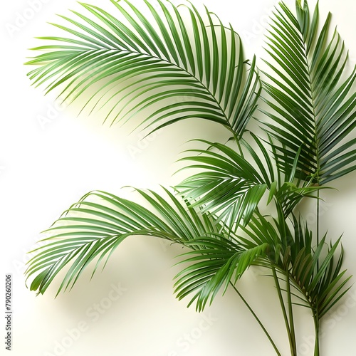 Vibrant Palm Plant in Full Bloom on Pristine White Background