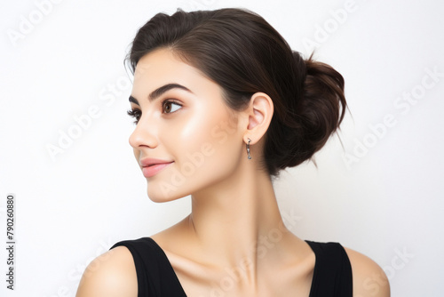 beautiful and gorgeous woman on white background