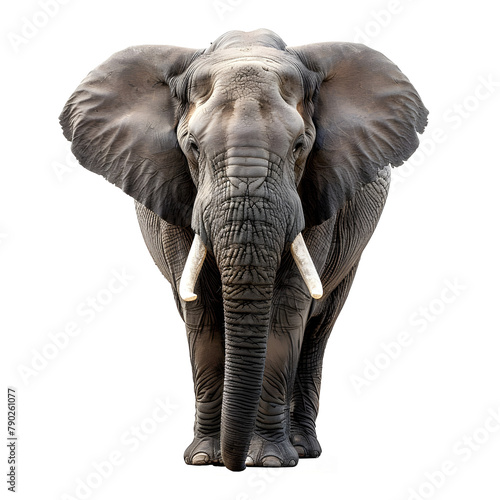 Asian Elephant in Minimalist Habitat A Striking Front View Portrait