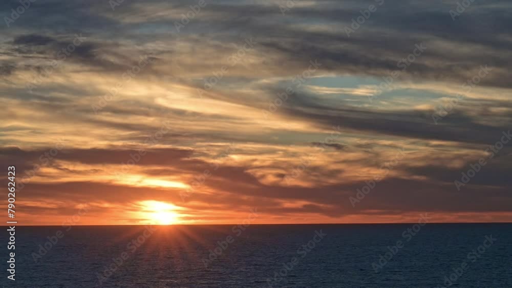 Sunset at sea over the Pacific Ocean. Sunset at sea over the Pacific Ocean.