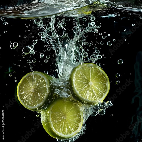 Dynamic capture of lime slices and bubbles in a lively effervescence