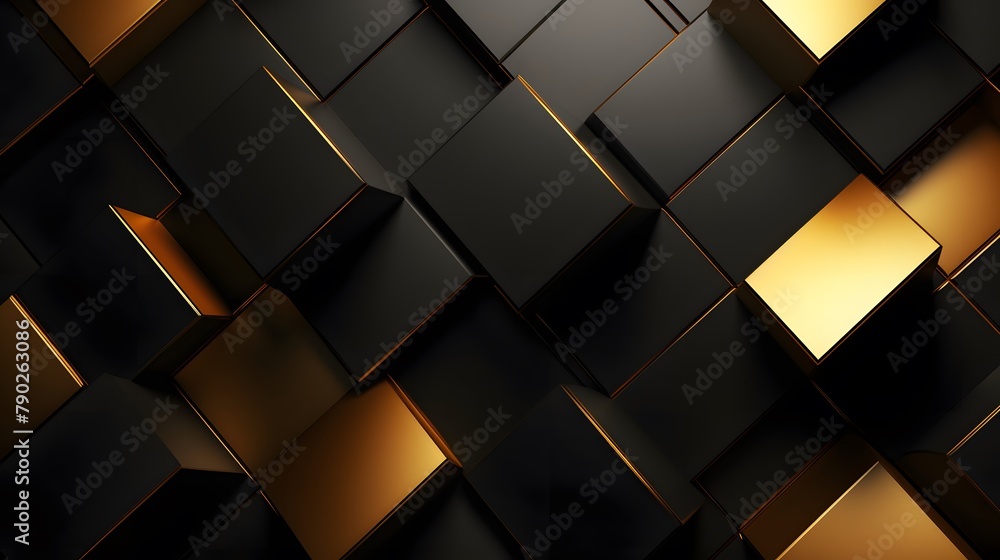 3d rendering of gold and black abstract geometric background. Scene for advertising, technology, showcase, banner, game, sport, cosmetic, business, metaverse. Sci-Fi Illustration. Product display 3d rendering of gold and black abstract geometric background. Scene for advertising, technology, showcase, banner, game, sport, cosmetic, business, metaverse. Sci-Fi Illustration. Product display