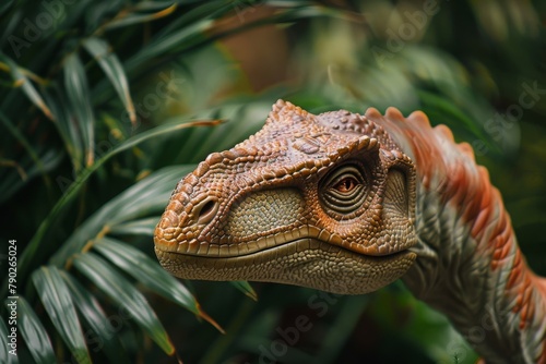 This image presents a detailed texture of a dinosaur s skin as it blends with natural surroundings