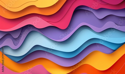 Abstract background with colorful paper cut shapes