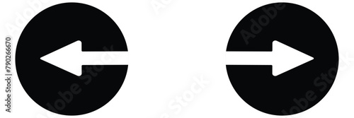 .turn signals icon Vector Illustration, Next arrow icon crystal flat round button set illustration design isolated on white background eps10 photo