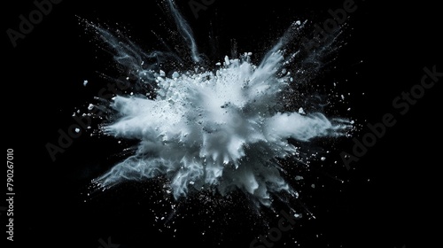 White powder burst on black