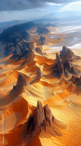 Alien Desert Landscape at Dawn