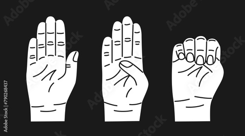 Gesture for help. White hand gesture in case of domestic violence, insecurity. Sign language. The violence at home signal for help. Modern trendy flat style.