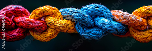 Group rope assorted strength associate organization together collaboration solidarity impart support.