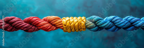 Group rope assorted strength associate organization together collaboration solidarity impart support.