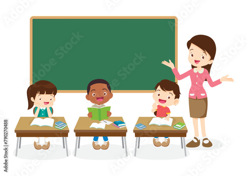 students and teacher in classroom