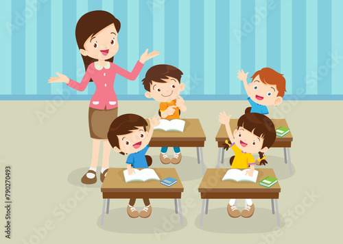 students and teacher in classroom