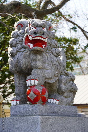 Komainu guardian of japanese shrine