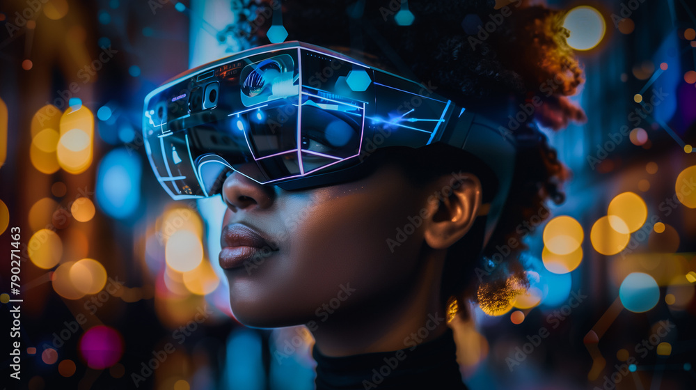 A user using VR glasses for scientific purposes A user using VR glasses for scientific purposes