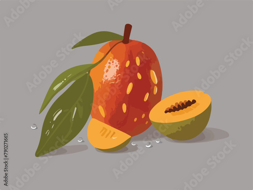 Vibrant Vitality. Health-themed Vector Illustration of Freshly Sliced Fruits.