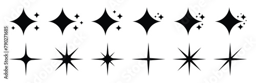 Sparkle Set. Collection of 32 Premium Quality Icons. Stars Icons. Black Series. The set contains icons as Sparkle, Falling Star, firework, Twinkle, Glow, Star Shape, Celebritie,