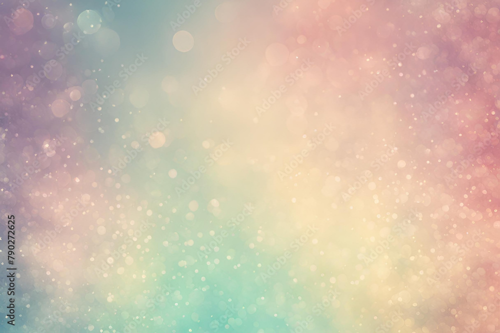 Fototapeta premium Pastel bokeh , a normal simple grainy noise grungy empty space or spray texture , a rough abstract retro vibe shine bright light and glow background template color gradient