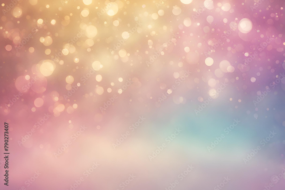 Pastel bokeh , a normal simple grainy noise grungy empty space or spray texture , a rough abstract retro vibe shine bright light and glow background template color gradient