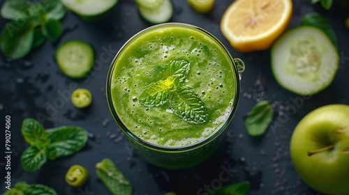 Glasses Filled With Green Smoothies