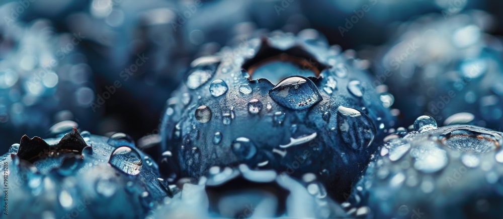 Blue Flowers With Water Droplets Blue Flowers With Water Droplets
