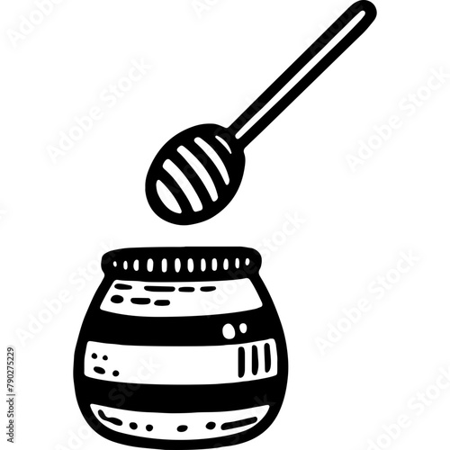 Honey Jar With Honey Dipper 