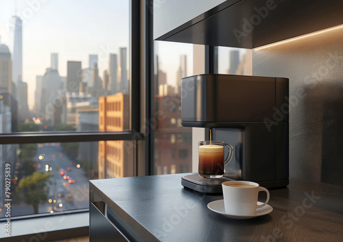 A Cup of Coffee on a Counter by a Window