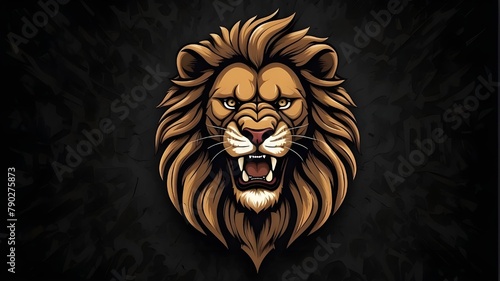 lion head logo A dynamic vector logo for "Lionheart Studios," featuring a bold and graphic depiction of a lion's head roaring triumphantly against a backdrop of roaring flames. The lion's head is rend