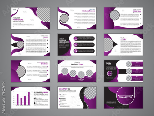 Modern abstract Teal Business Presentation Layouts template